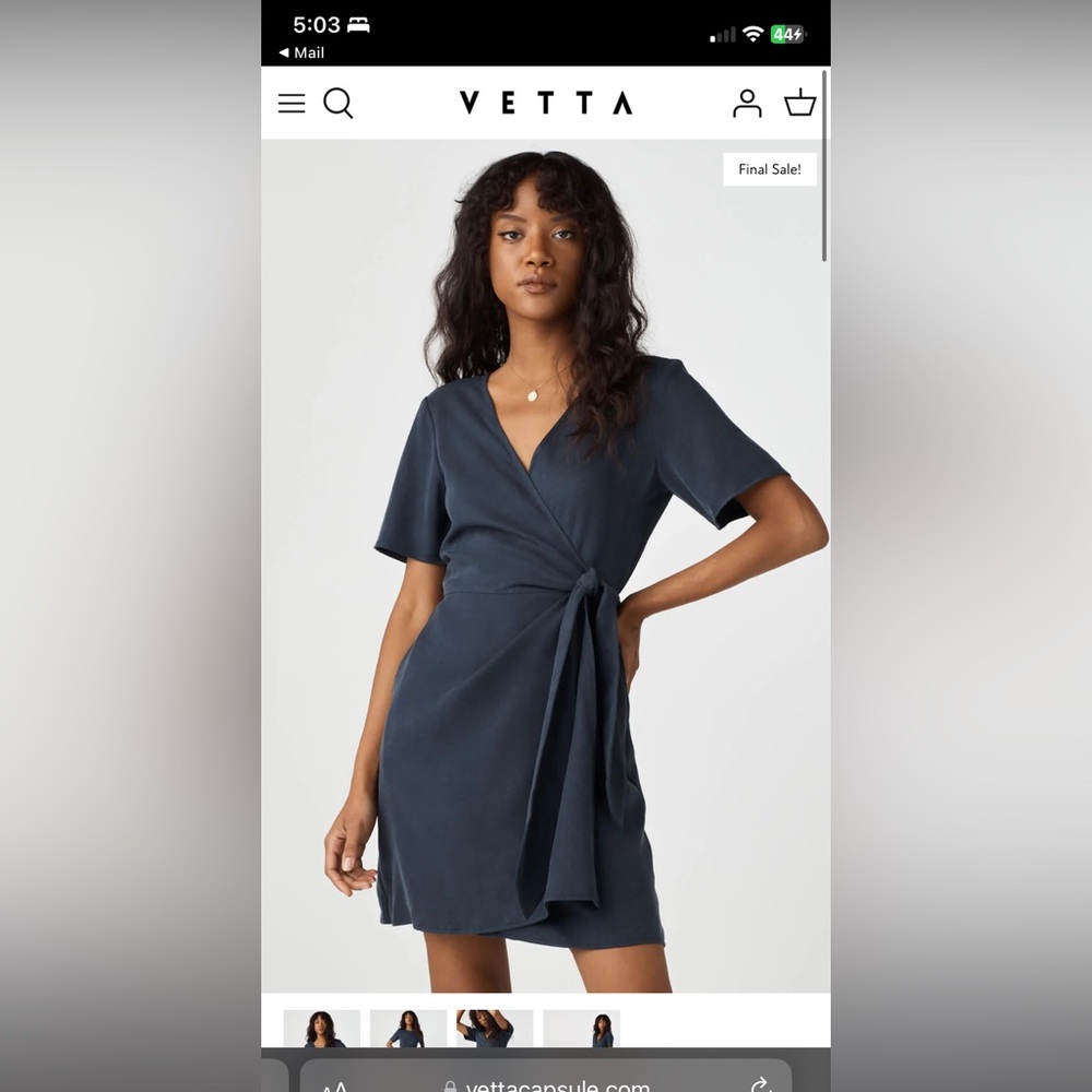 Vetta Capsule reversible wrap dress Sz L - French Navy - Discontinued